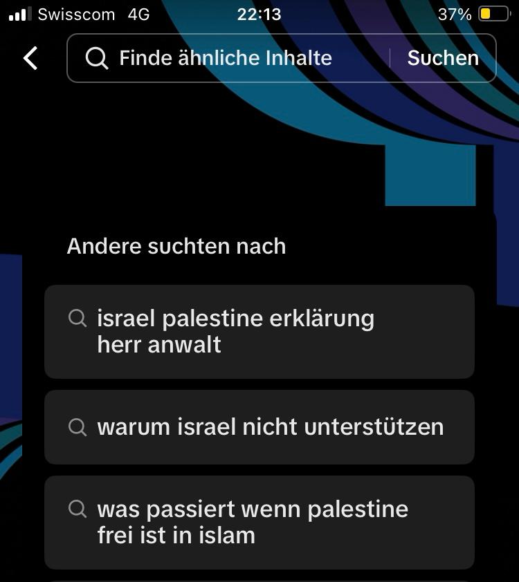 Screenshot von TikTok Suchvorschlag